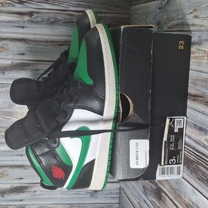 Nike Air Jordan 1 Mid PS Black Pine Green Youth Size 3Y